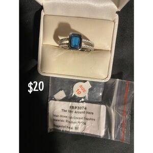 The Girl Around Here Silver Ring with Blue Sapphire